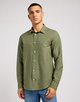 Lee Patch Shirt Męska Koszula Elegancka Logo Olive Grove 112350072 LL37045022